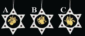 Lace Star Ornament with Thin Wood Dangle by StiVoTex Vogel