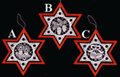 Red Wood Star with Lace Ornament  by StiVoTex Vogel