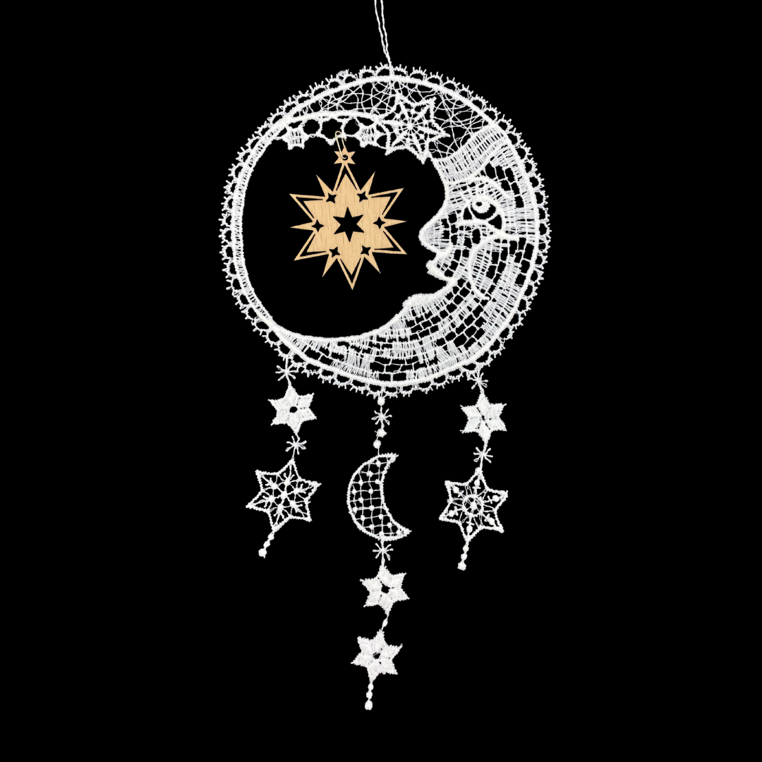 Star in Moon Lace Ornament by StiVoTex Vogel