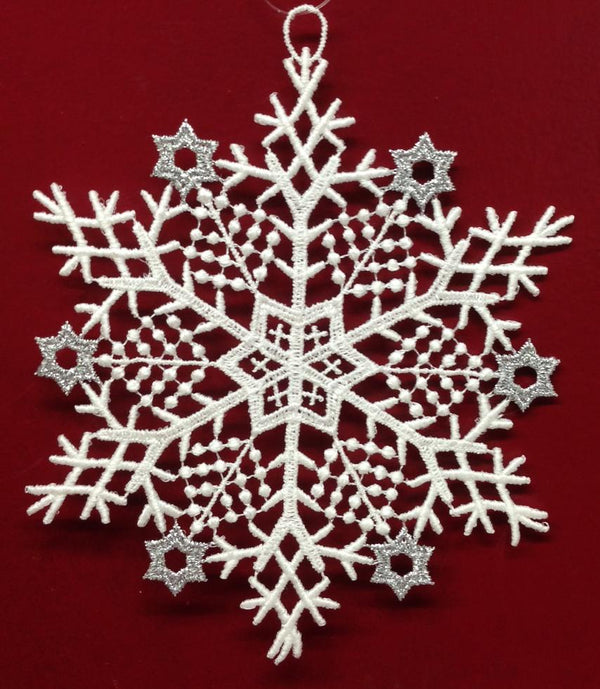 Lace Snowflake with Center Star Ornament by StiVoTex Vogel