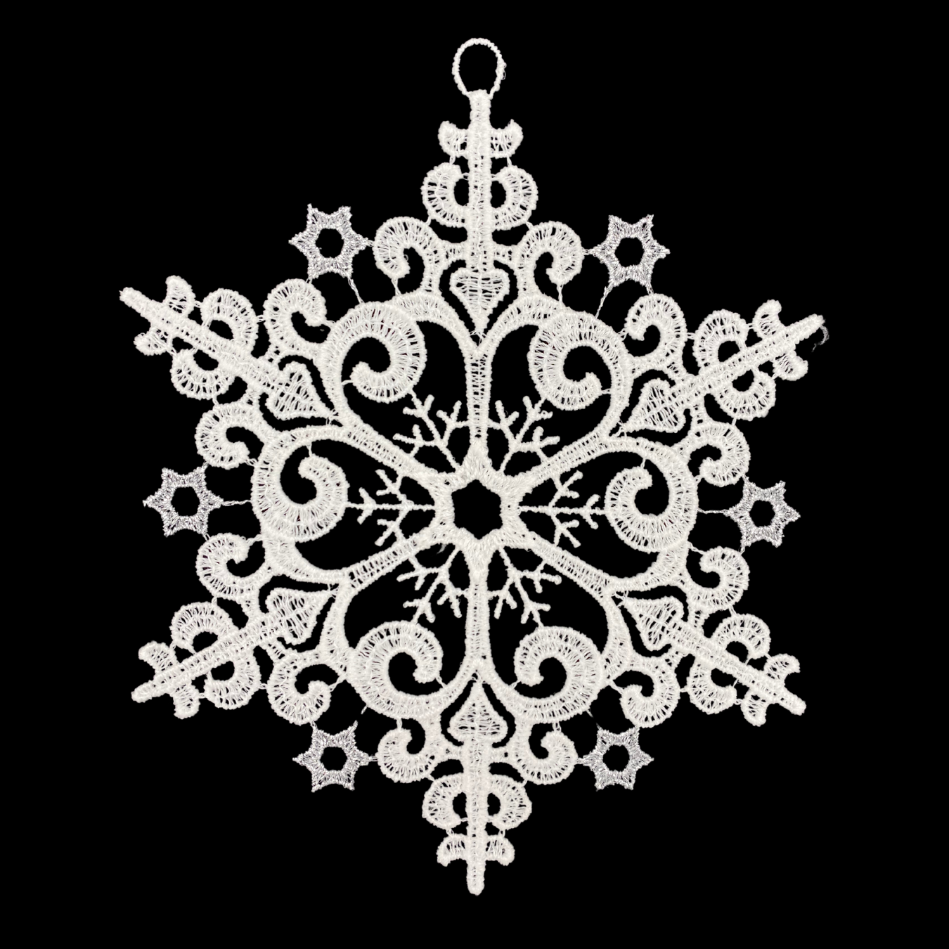 Lace Snowflake With 6 Silver Outer Stars Ornament By StiVoTex Vogel Lace Snowflake With 6 Silver Outer Stars Ornament By StiVoTex Vogel