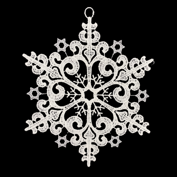 Lace Snowflake with 6 Silver Outer Stars Ornament by StiVoTex Vogel