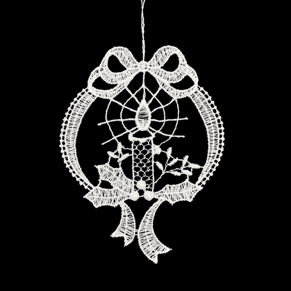Lace Ribboned Candle Ornament by StiVoTex Vogel