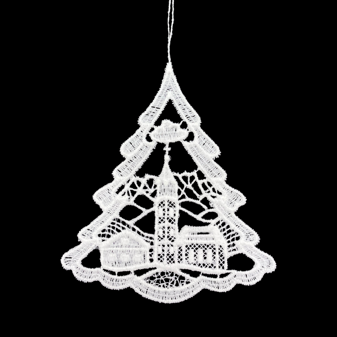 Lace Church in Tree Frame Ornament by StiVoTex Vogel
