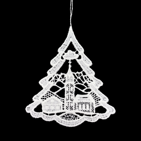 Lace Church in Tree Frame Ornament by StiVoTex Vogel