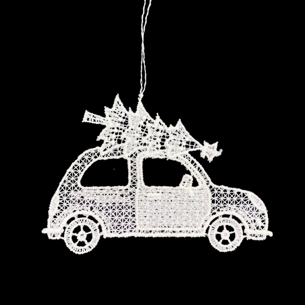Car with Tree Lace Ornament by StiVoTex Vogel
