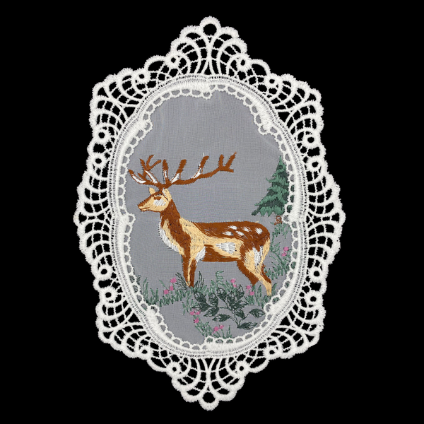 Deer in Lace Frame Window Hanging by StiVoTex Vogel