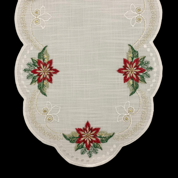 Christmas Flower Oval Lace Centerpiece by StiVoTex Vogel