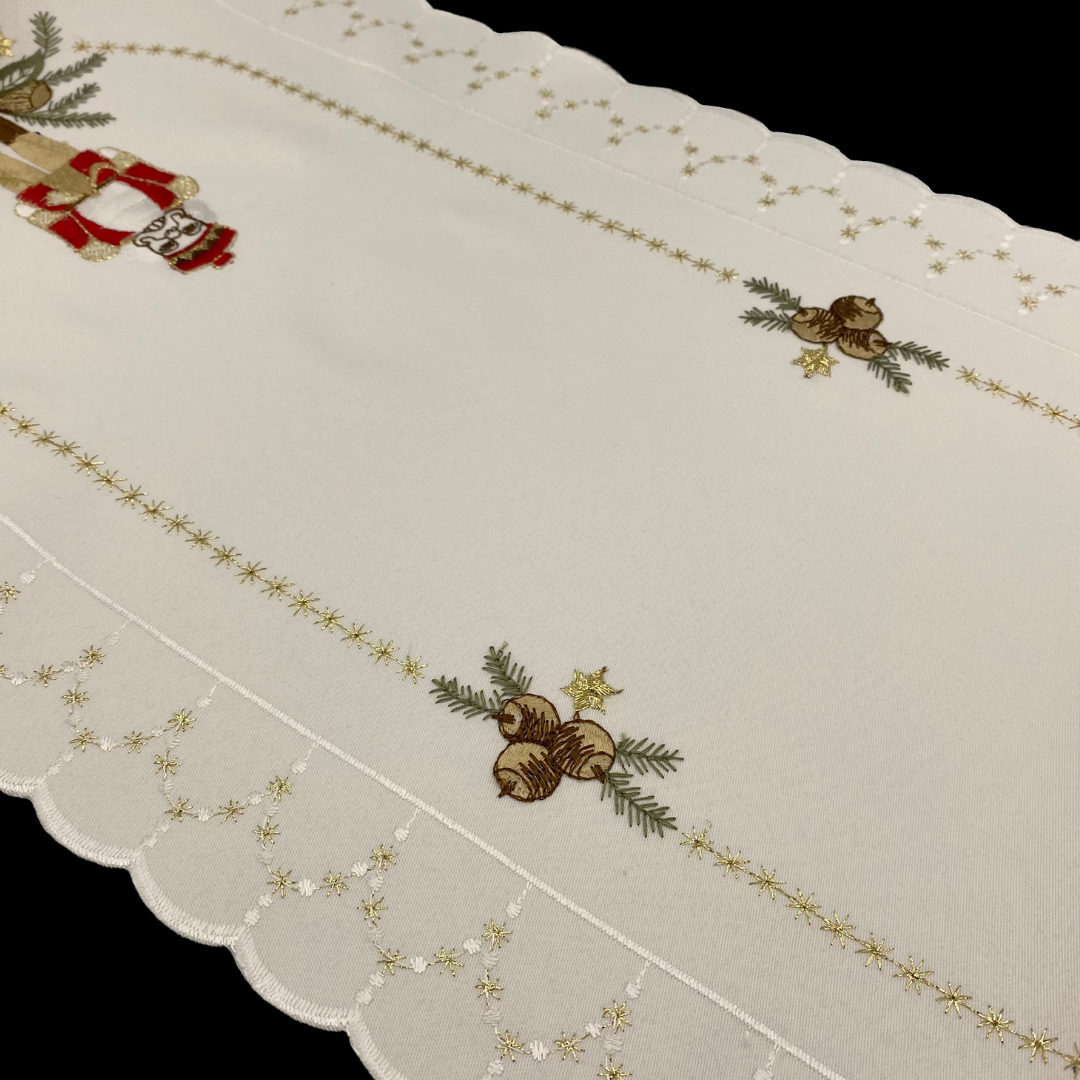 Small Nutcracker Lace Table Runner by StiVoTex Vogel 30x80 cm