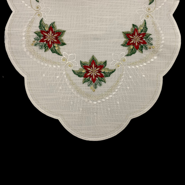 Christmas Flower Oval Lace Table Runner by StiVoTex Vogel