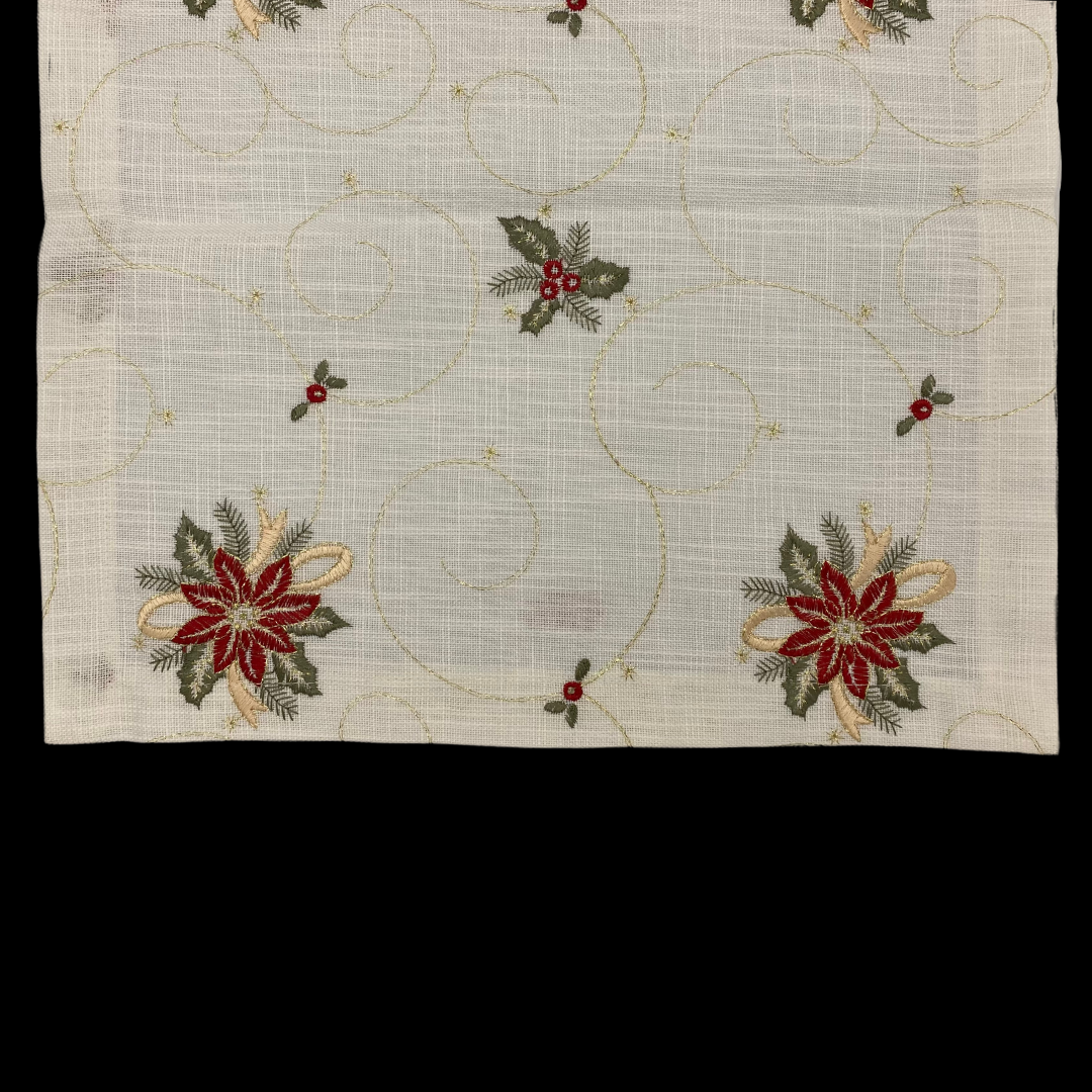 Poinsettia Table Runner for 6 ft Table by StiVoTex Vogel 40x120 cm