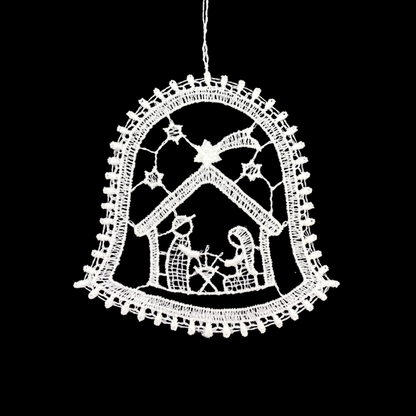 Lace Nativity in Bell Ornament by StiVoTex Vogel