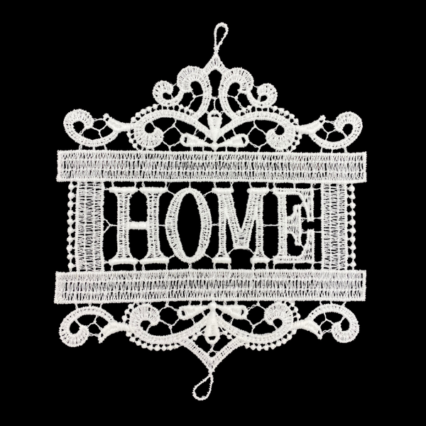 "Home" Large Lace Ornament by Stickservice Patrick Vogel