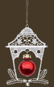 Lace Lantern with Red Ball Ornament by StiVoTex Vogel