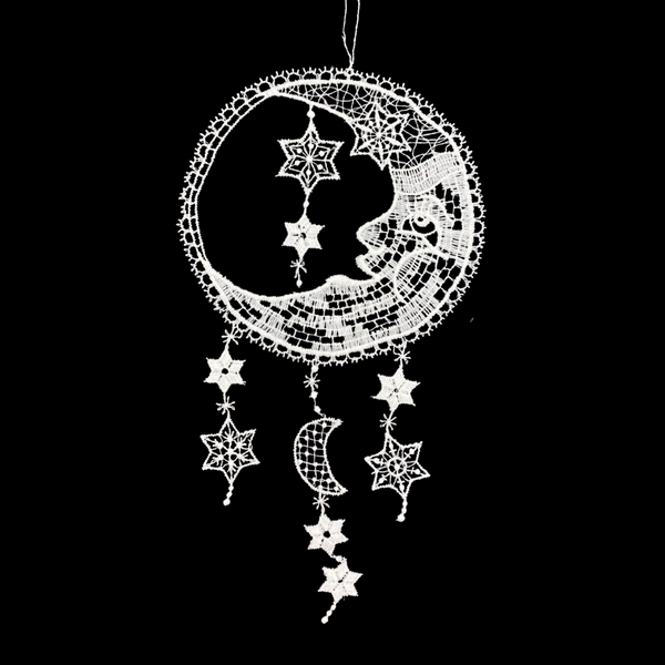 Lace Moon with Dangles Ornament by StiVoTex Vogel