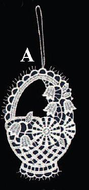 Lace Basket of Flowers Ornament by StiVoTex Vogel