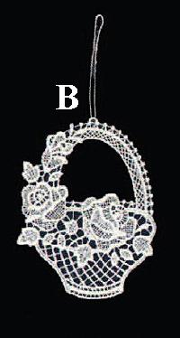 Lace Basket of Flowers Ornament by StiVoTex Vogel
