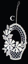 Lace Basket of Flowers Ornament by StiVoTex Vogel