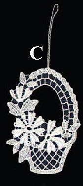 Lace Basket of Flowers Ornament by StiVoTex Vogel