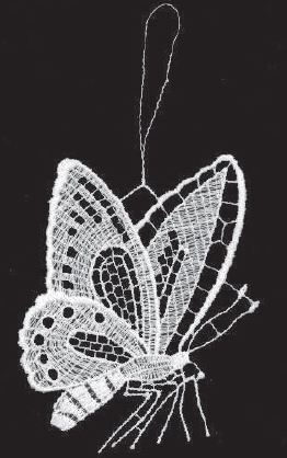 Lace Butterfly Wings Up Ornament by Stickservice Patrick Vogel
