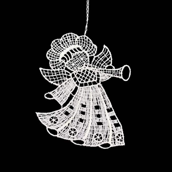 Lace Angel with Horn Ornament by StiVoTex Vogel