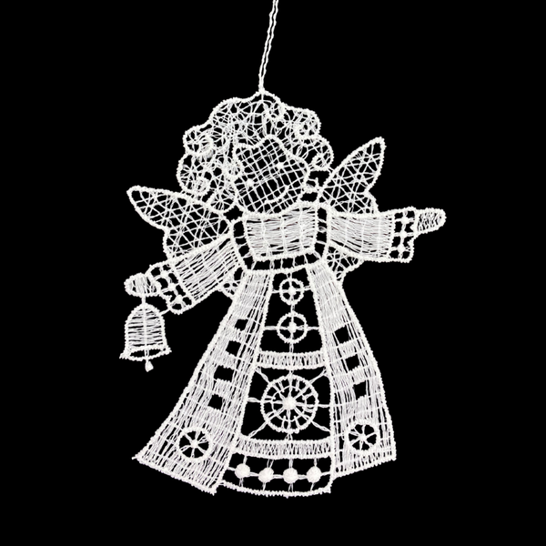 Lace Angel with Bell Ornament by StiVoTex Vogel
