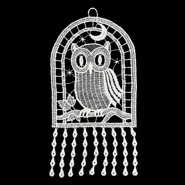 Lace Owl with Dangles Window Hanging by StiVoTex Vogel