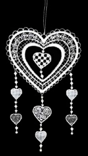 Lace Heart Hangers Ornament by StiVoTex Vogel