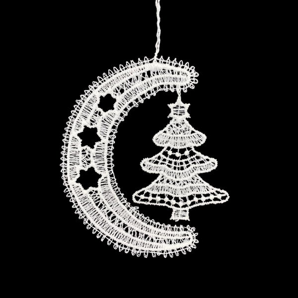 Lace Moon with Tree Ornament by StiVoTex Vogel