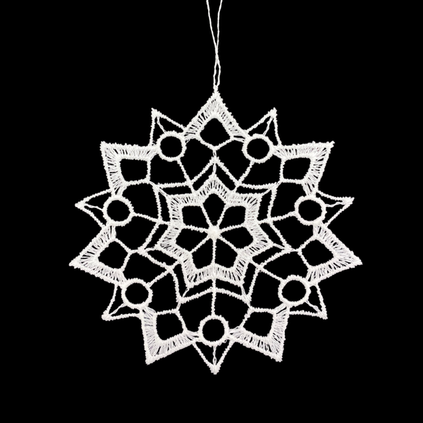 Lace Snowflake #4 Ornament by Stickservice Patrick Vogel