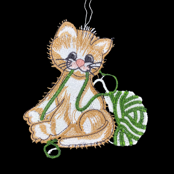 Lace Cat two Ornament by StiVoTex Vogel
