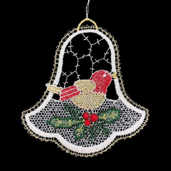 Lace Bell with Bird Ornament by StiVoTex Vogel
