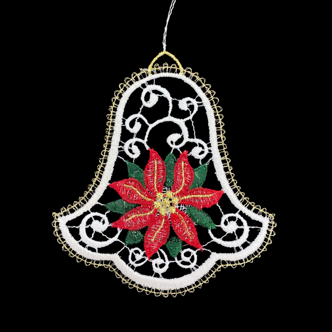 Lace Bell with Poinsettia Ornament by StiVoTex Vogel