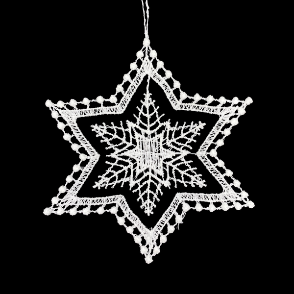 Lace Snowstar Hanger one Ornament by StiVoTex Vogel