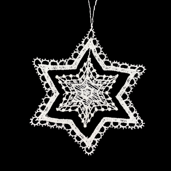 Lace Snowstar Hanger  three Ornament by StiVoTex Vogel