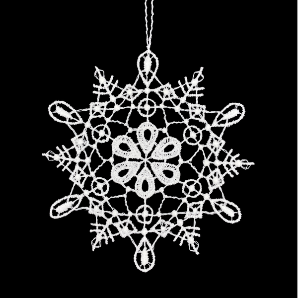 Lace Hanging Snowstar, Flowered Ornament by StiVoTex Vogel