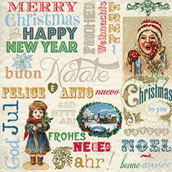 Vintage Christmas Luncheon Size Paper Napkins by Made by Paper and Design GmbH