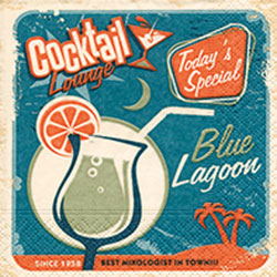 Blue Lagoon Cocktail Size Paper Napkins