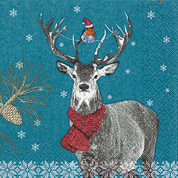 Robin & Deer Luncheon Size Paper Napkins by Made by Paper and Design GmbH