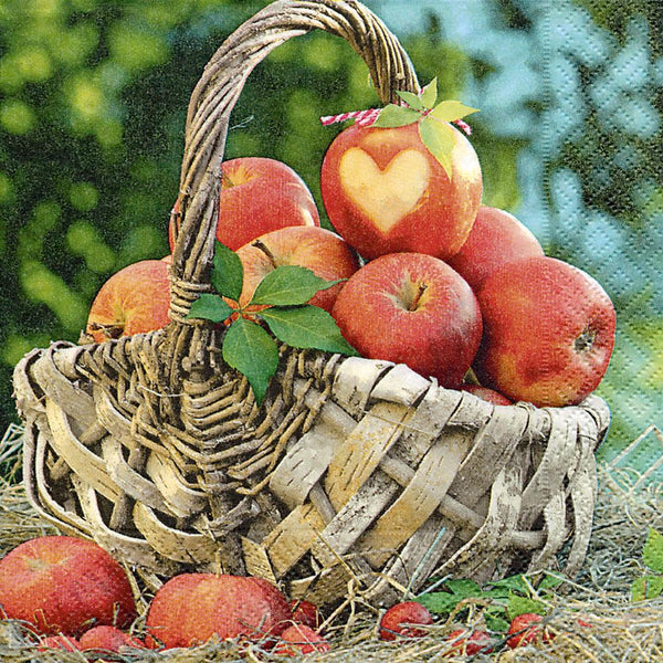 Apple Basket Paper Luncheon Size Paper Napkins
