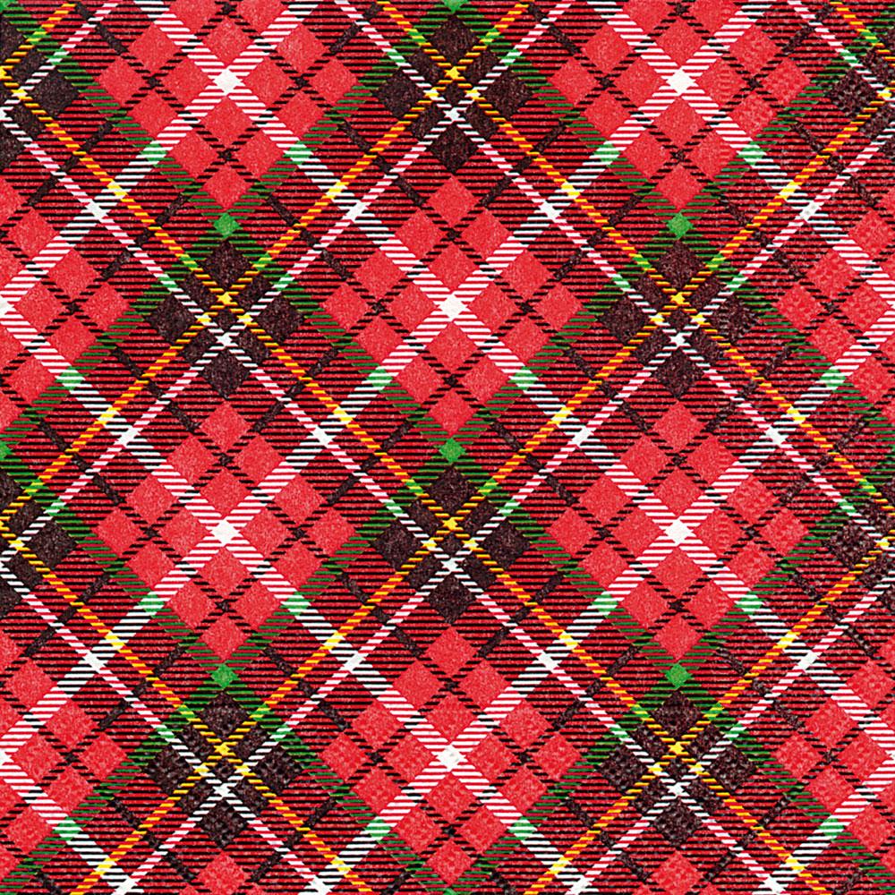 Tartan Red Paper Luncheon Size Paper Napkins