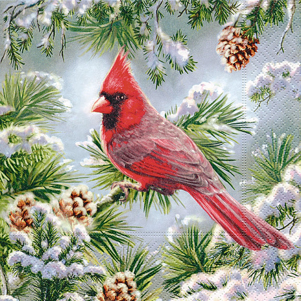 Red Cardinal Luncheon Size Paper Napkins