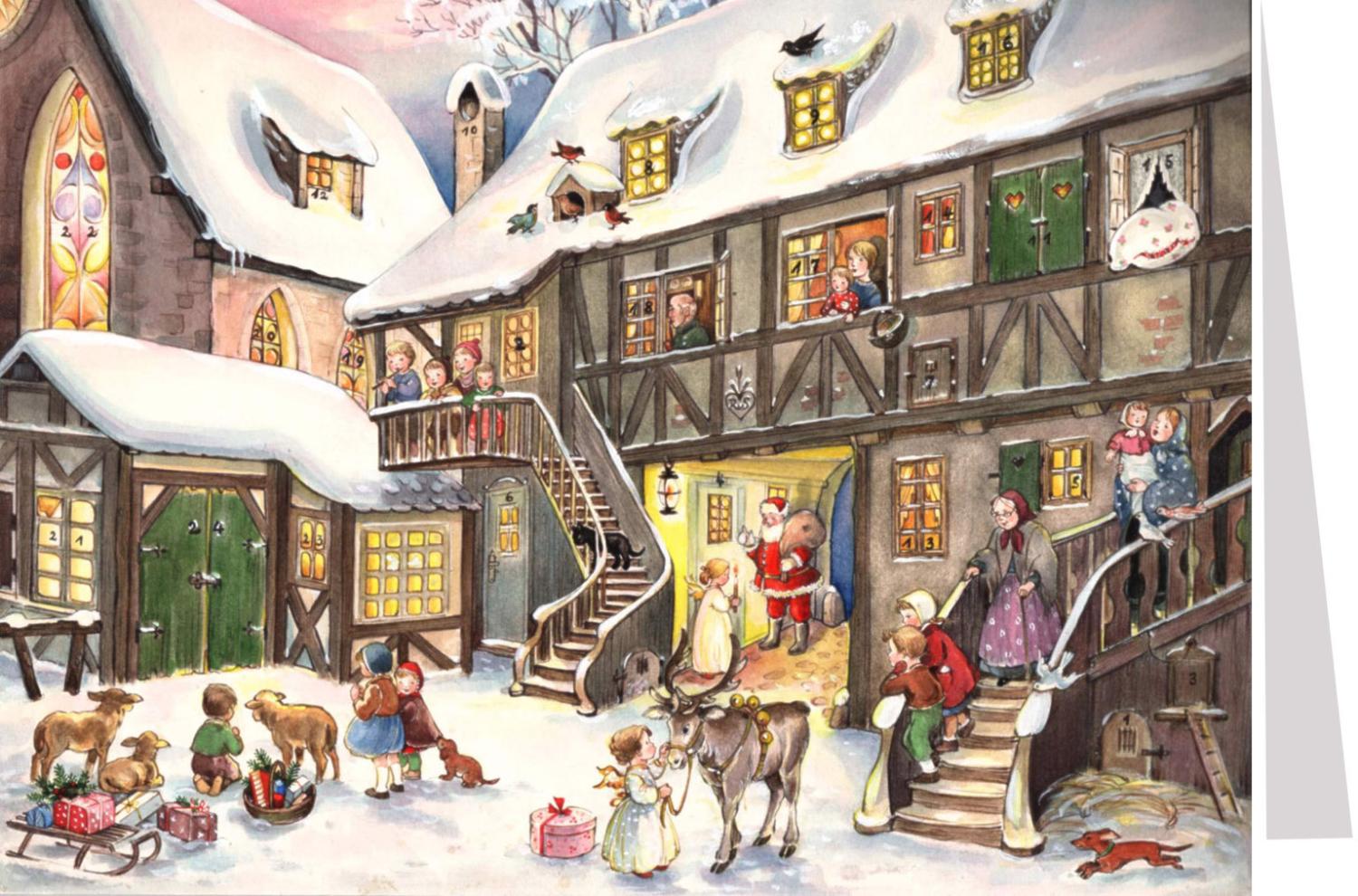 Reindeer and Angel Card by Richard Sellmer Verlag
