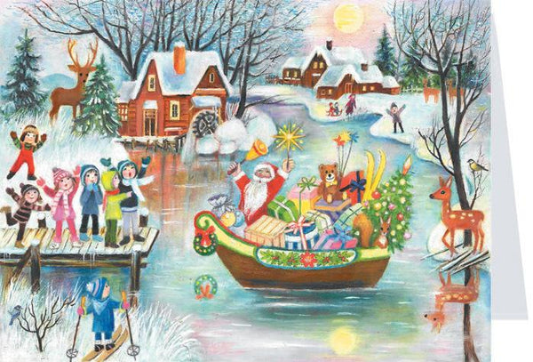 Santa Boat Advent Calendar Card by Richard Sellmer Verlag