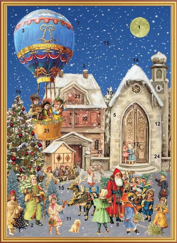 Hot Air Balloon Advent Calendar Card by Richard Sellmer Verlag