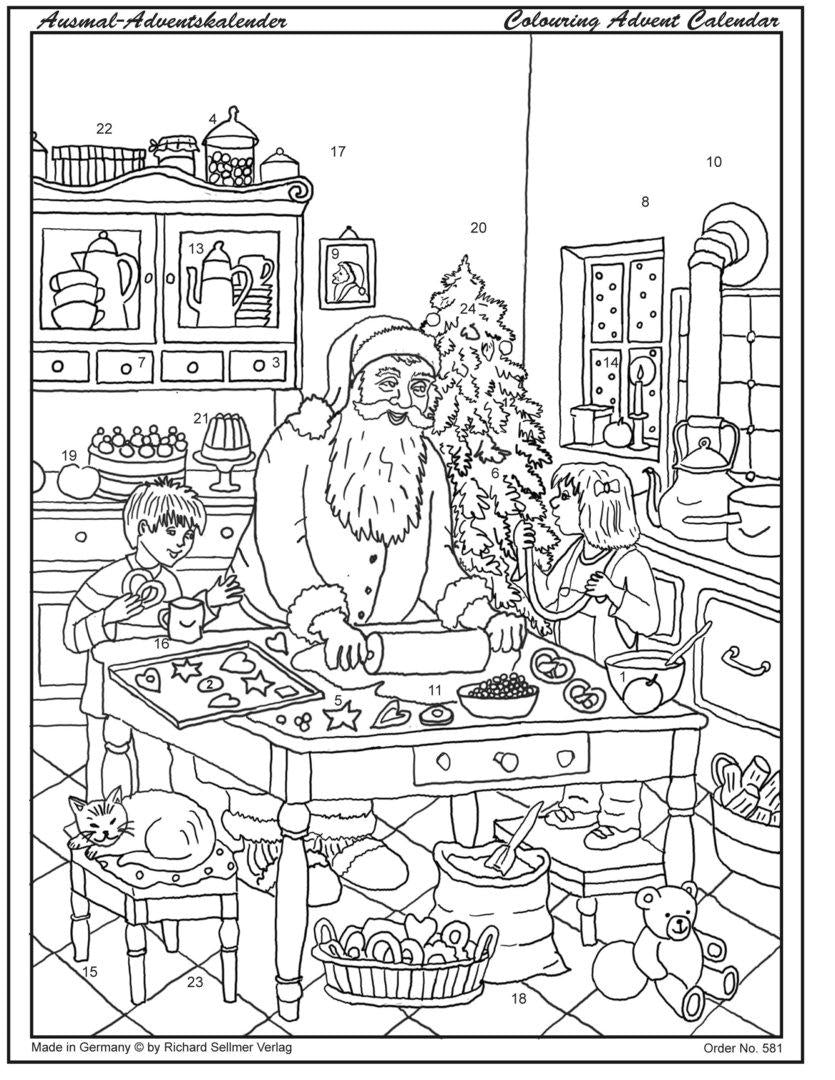 Santa Coloring Advent Calendar by Richard Sellmer Verlag