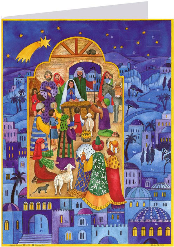Bethlehem nativity Advent Calendar Card by Richard Sellmer Verlag