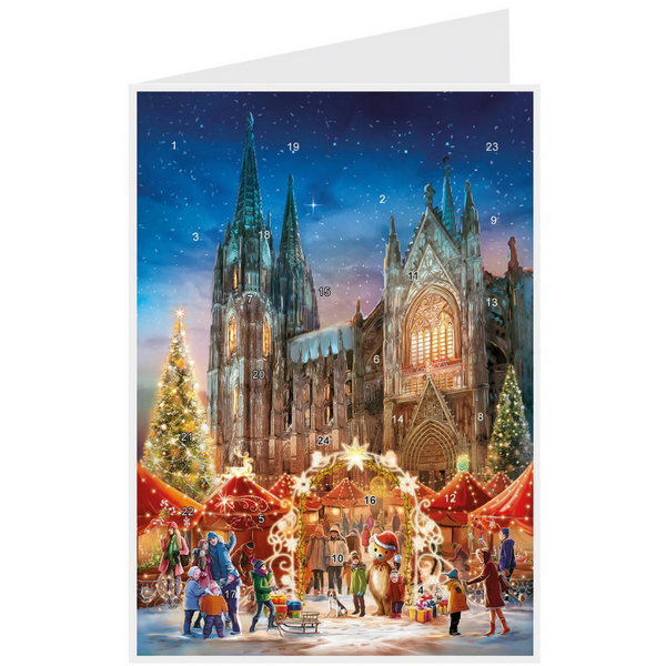 Cologne Christkindlmarkt Advent Calendar Card by Richard Sellmer Verlag