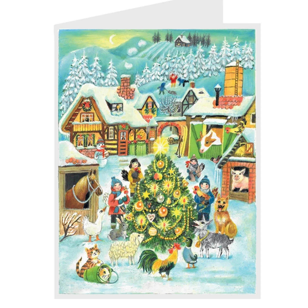 Christmas on the Farm Advent Calendar Card by Richard Sellmer Verlag