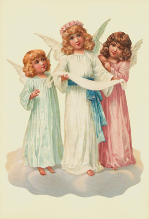 Three Angels Victorian Standup Card by Ernst Freihoff Papierwaren